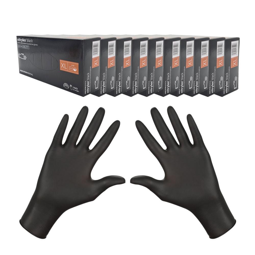 Nitrile Gloves Black Mercator Nitrylex Black 100 Pieces Carton 10 Pack