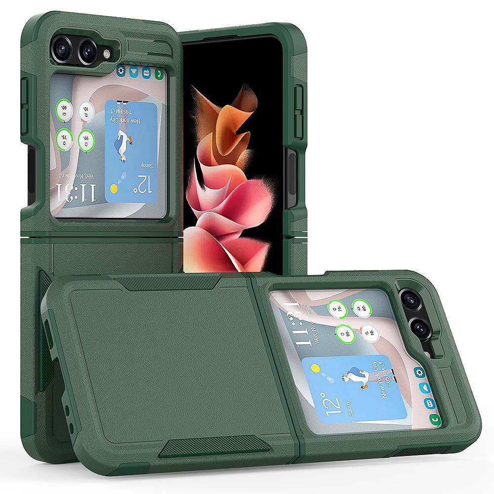 Applicable To Samsung ZFlip7 Folding Screen Mobile Phone Case Set Sail 2-in-1 Matte Anti-drop PC + TPU Protective Case Foreign Trade