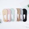 Calcetines náuticos finos de verano para mujer, con encaje jacquard, invisibles, de silicona, antideslizantes, con talón anticaída, de algodón, absorbentes del sudor.