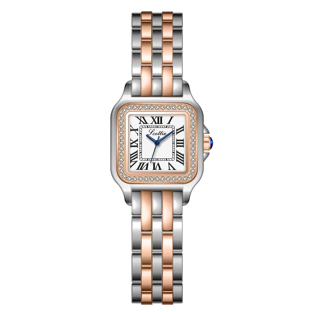 Watch Ladies Small Dial Small Square Roman Diamond Steel Belt Small Square Women'S Watch