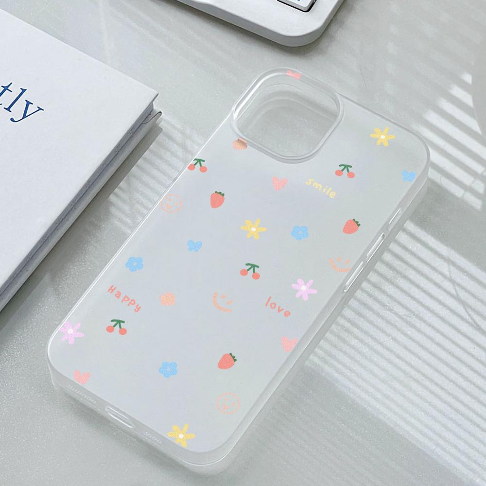 Huse pentru telefoane mobile pentru iPhone 11 13 15 Pro Max 12 14 Pro Max Husă iPhone 16 15 Plus 13 Pro 12 Textura mată Flori desenate pictate