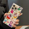Clear Square Back Tube Case Protection For iPhone 13 12 14 Pro Max 15 Plus 16 ProMax 11 Anti-Oxygen,Star Crayon Shin Chan Pattern Casing