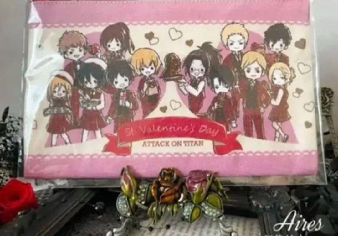 

[USED] Attack on Titan [ ] GraffArt Valentine s Day Limited Edition Illustration Pouch