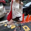 Korean Thin Sunscreen Blouse Women's Summer New Long-sleeved T-shirt Spice Girl Loose and Unique Off-shoulder Slanted Shoulder Top