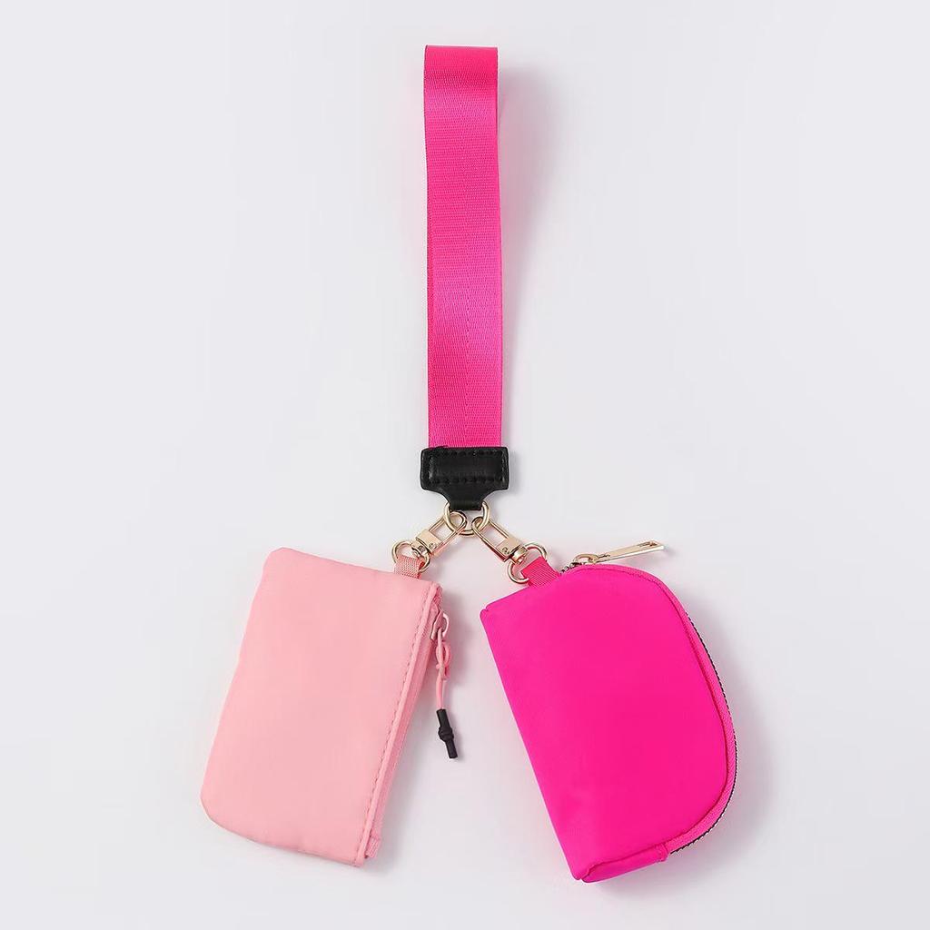 LULU-Style Waterproof Mini Wristlet & Coin Purse with Key Storage and Red Envelope Pocket