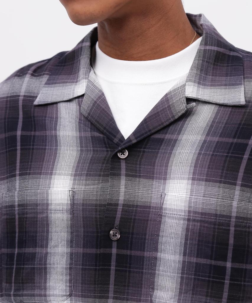 Avirex OMBRE CHECK SHIRT NYC Long Sleeve Ombre Check New York Size Shirt, City, Men's, L, 010, Black, 783-5120007