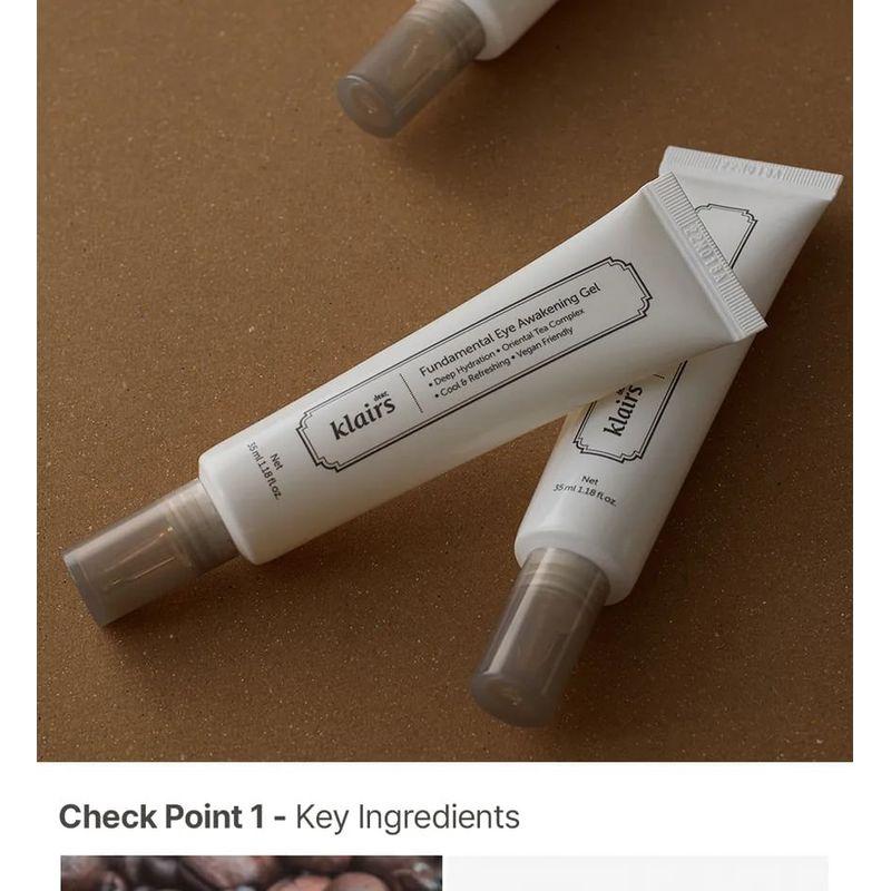 dear, klairs Fundamental Eye Awakening Gel