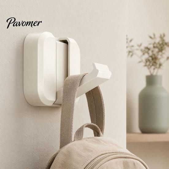 Door Back Storage Hooks Over The Hanger Hooks, Foldable No Drilling Adhesive Coat Rack, Dorm Room Space Saving Organizer, for Coats Bags Towels