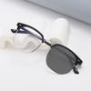 2PCS Color Changing Metal Half Frame Square Sunglasses Women Men Simple Luxury Sun Glasses Commute Driving Male Female Glasses