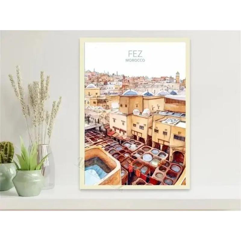 Machu Picchu Lisbon Vintage Travel Poster Canvas Print  Retro City Tourism Wall Art for Living Room Decor