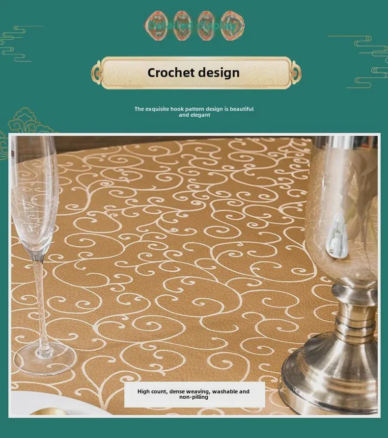 Verdickter runder Tischdeckenrock mit Jacquard-Blumenmuster für Hochzeiten und Bankette