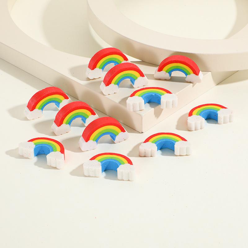 Colorful Creative Cartoon Eraser Set: Rainbow Gift for Kids' Stationery