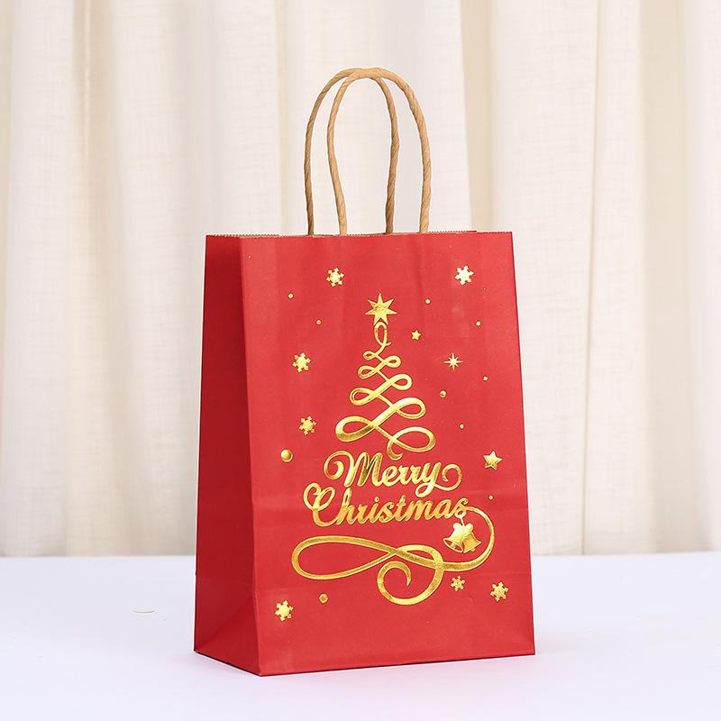 StoBag, Reusable Gold Foil Christmas Paper Gift Tote Bags, Luxury Holiday party supplies, packing candy goodies, 12/30pcs