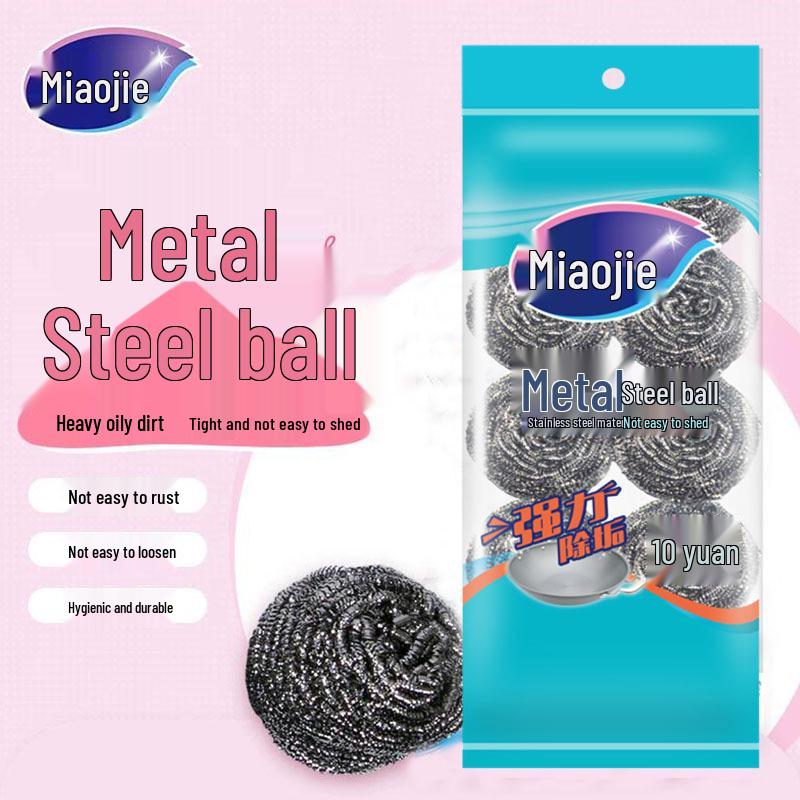 10-Pack Large Stainless Steel Wire Scrubbers for Kitchen and Dish Cleaning