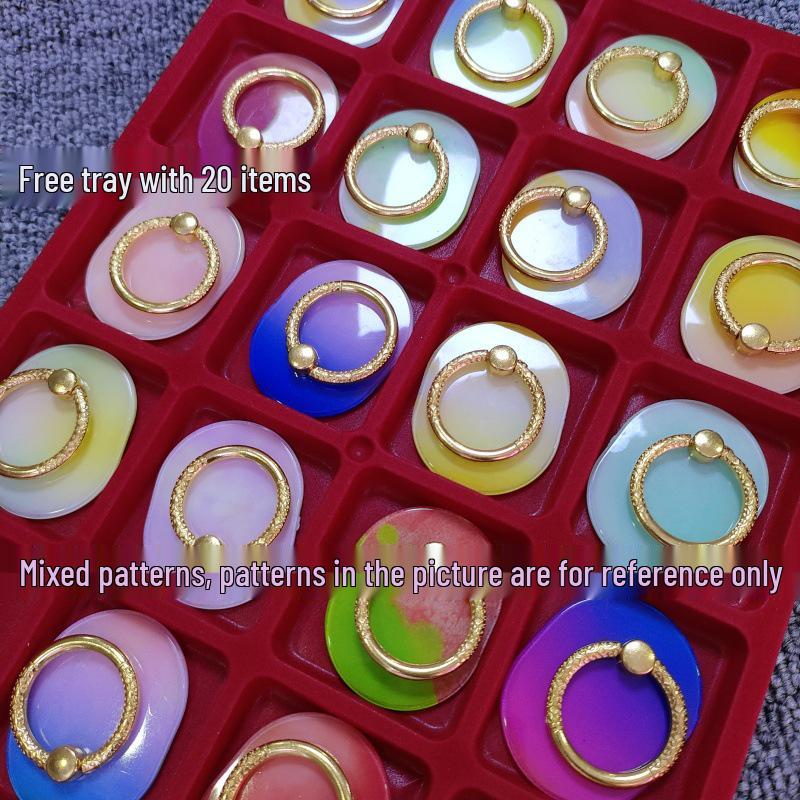 Trendy Rotating Acrylic Phone Ring Holder Stand - Colorful, Lazy Design for Men & Women