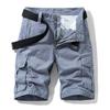 Men's Plus Size Cargo Shorts: Loose-Fit, Mid-Length, Multi-Pocket, Pure Cotton, Breathable, Casual.