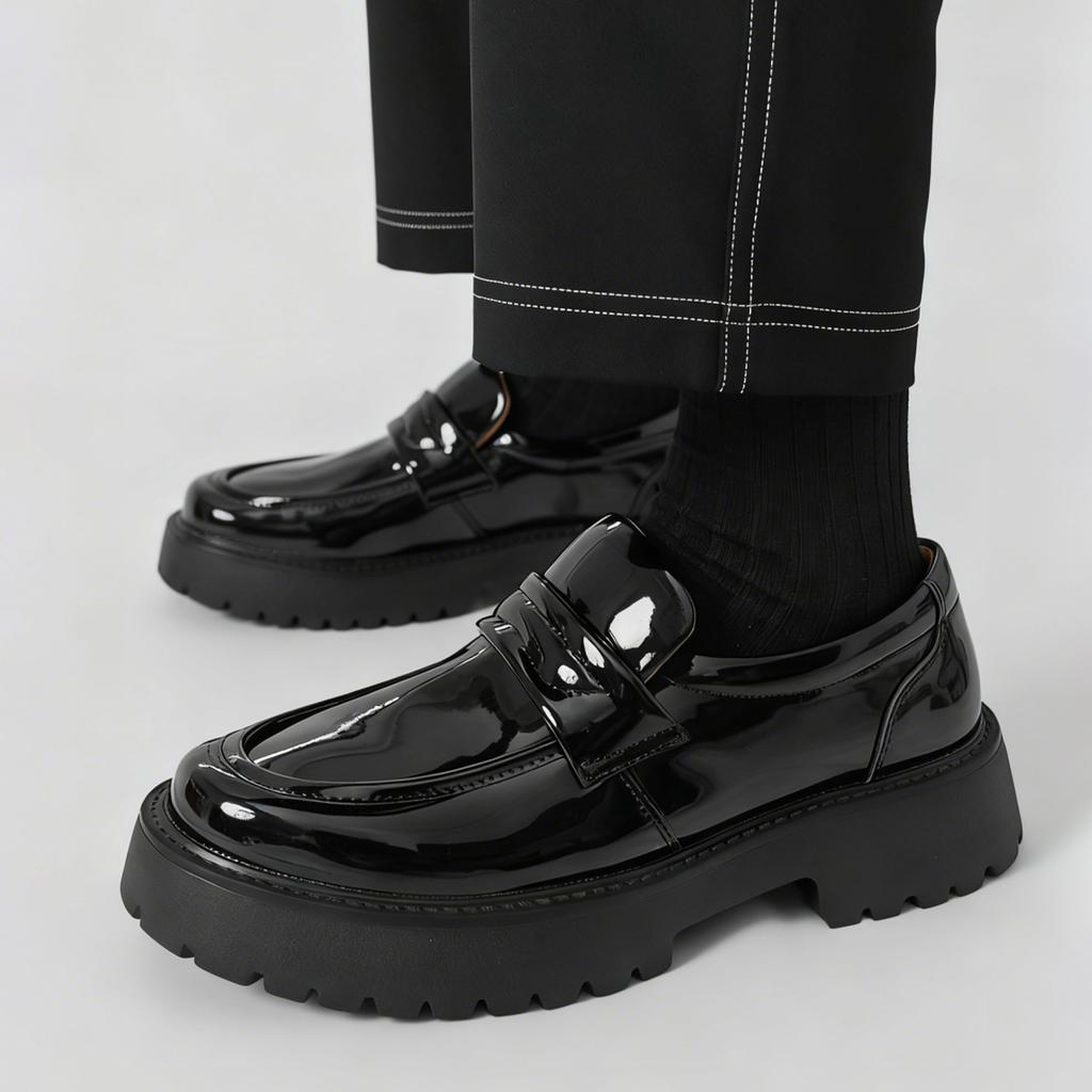 Fashion Classic Thick Sole Men's Penny Loafers Slip-On Business Dress Shoes For Gentleman White Formal Party Preppy White Shoes