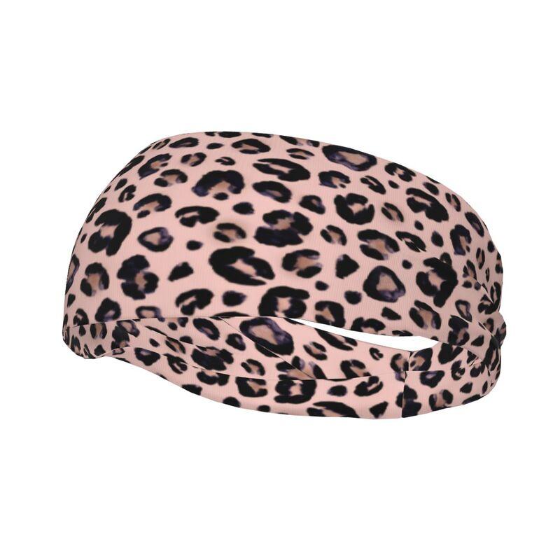 

Pink Leopard Sports Sweatband for Women Sweat-Absorbing Moisture Wicking Headbands for Fitness Running Cycling Hiking Yoga Gym