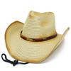 New American Curved-brimmed Straw Hat for Men and Women, Outdoor Seaside Beach Vacation Visor, Breathable Cowboy Hat
