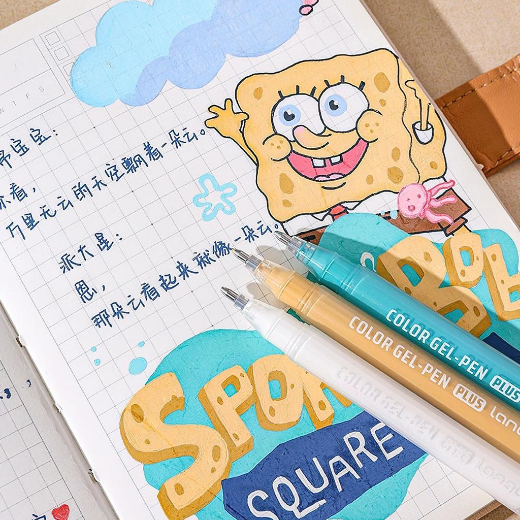 6 stk kalligrafi gel penner sett fet 1,0 mm kulepenn multi farge for skriving Tegning Maling Marker School