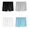 Yousheng Męska Bielizna Bokserki Elastyczny Design z Wysokim Stanem Oddychające Gładkie Szorty Majtki Jednolity Kolor Luźny Krój Majtki