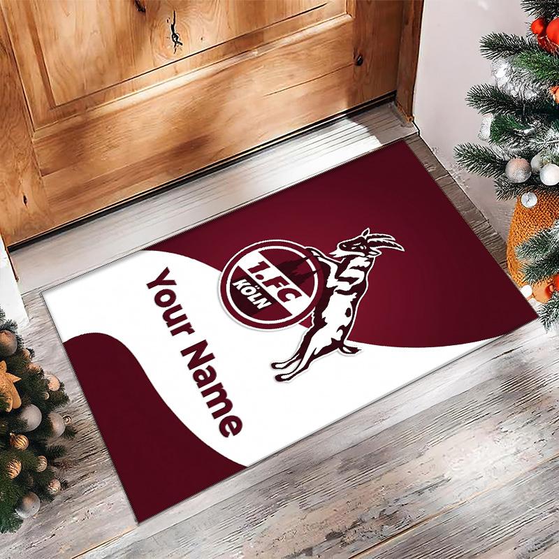 FC Köln Printed Crystal Velvet Rug Non‑Slip Crystal Velvet Carpet For Sofa Bedroom Indoor Home Decoration