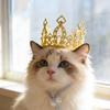Funkelnde Haustierkrone, verstellbare Katzenkrone mit Kordelzug und Strass-Tiara für Katzen und kleine Hunde, Cosplay-Party-Foto-Requisite
