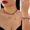 Adjustable Halloween Necklace Bracelet with Specter Bat Pumpkin Spiders Charm Alloy Jewelry Suitable for Various Occasion
