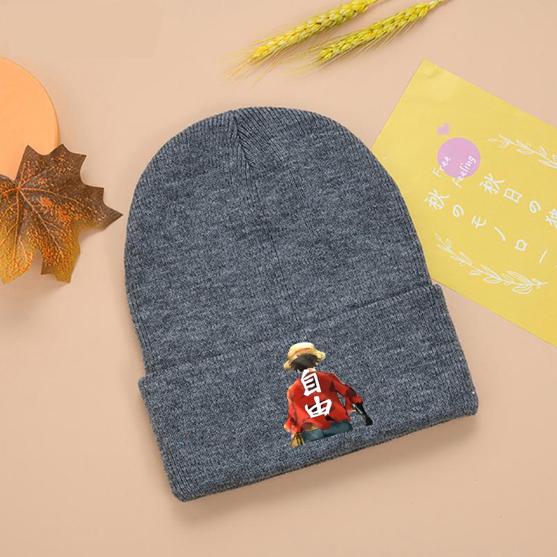 Janpanese Anime Winter Hats for Unisex Luffy New Beanies Knitted Hat Autumn Female Beanie Caps Warmer Bonnet Ladies Casual Cap