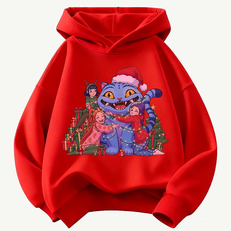 Christmas Gift KPOP Demon Hunter Children's Hoodie Boys' and Girls' Clothing Autumn and Winter Warm Children's Hooded Sweatshirt