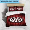 3PCS Red White Mainz Pattern Bedding Set,Including 1pc Duvet Cover And 2pcs Pillowcases Perfect for Bedroom, Dormitory, Fan Christmas Gift