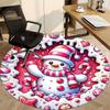 1pc Candyland Snowman Chair Carpet for Office Non-Slip, Machine Washable Rug for Office, Room - Holiday Decor, Machine Made yy251016179