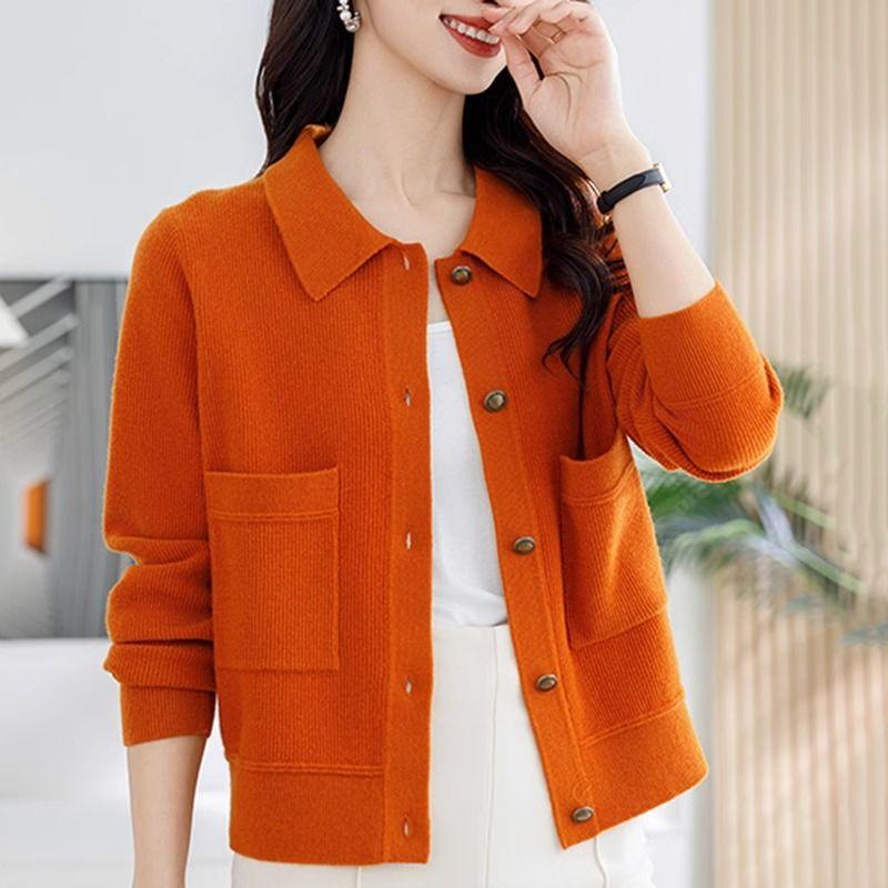 Cardigan Lavorato a Maglia da Donna Versatile Maglione Largo Giacca Cardigan Top Elegante Versatile da Donna