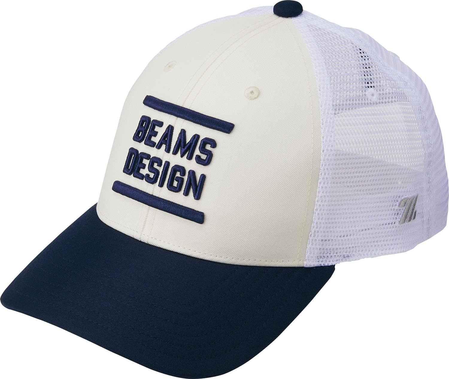 ZETT Baseball ZETT by BEAMS x Navy Free Size BH79506 Hat, DESIGN, Off-White (1229W), (56-60cm),
