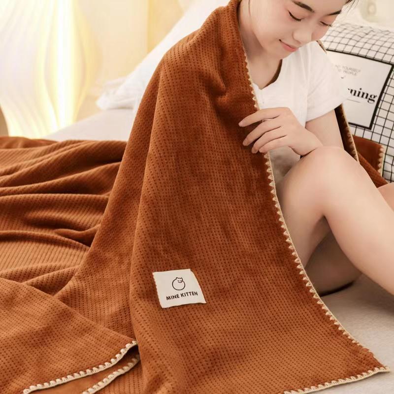 Cearșaf de pat din flanel, de bună calitate, mărime Queen, super moale, iarnă, cu două părți groase, pătură din lână de corali.