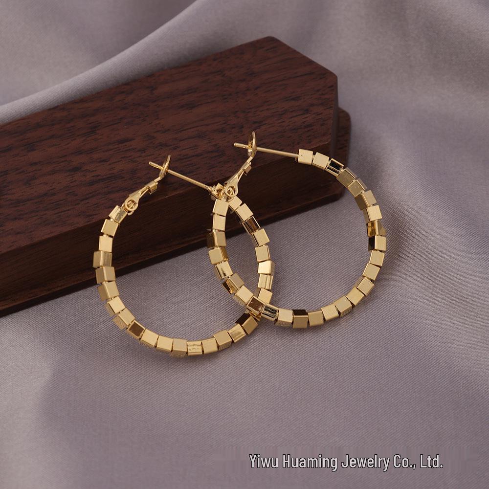 European American Style Luxury Stud Earrings: Elegant Cross-border Niche Hoops, Versatile Celebrity-inspired Accessories