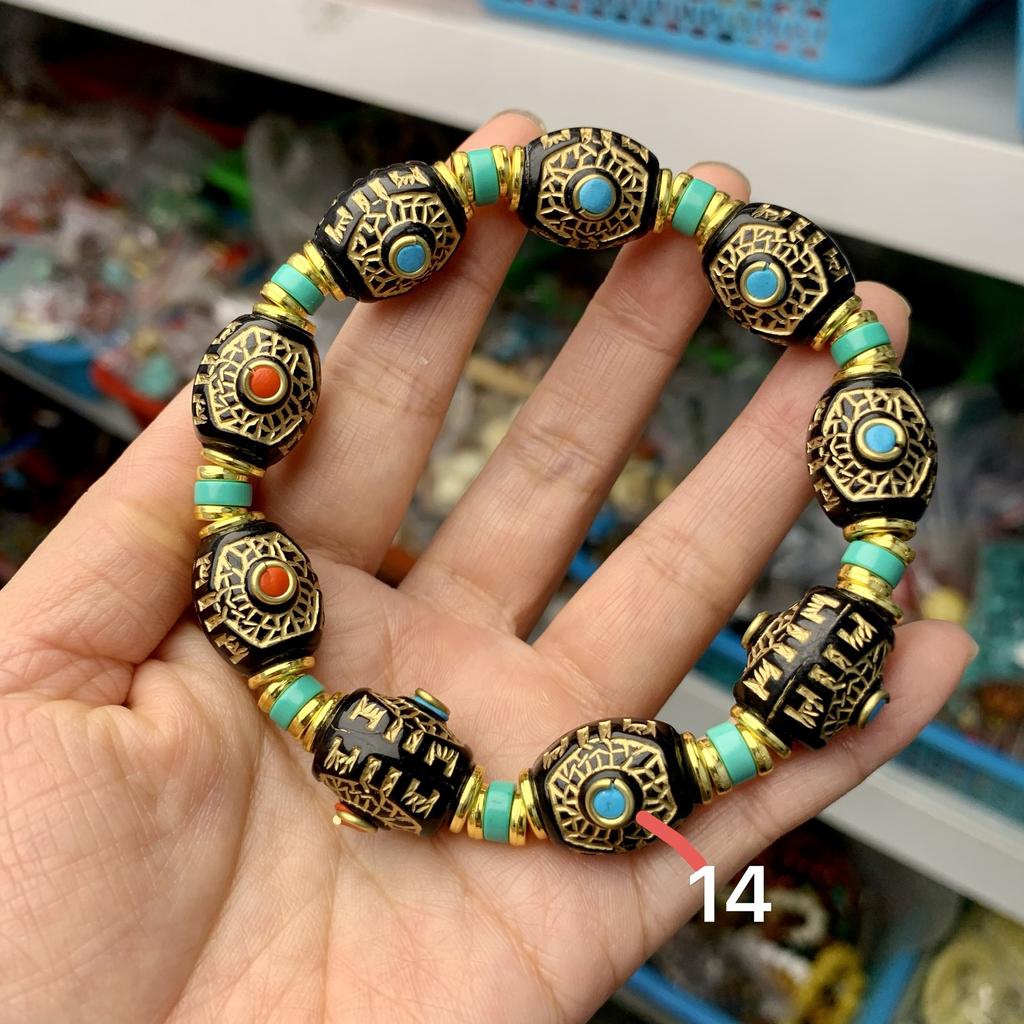 Tibetan Style Enamel Beaded Bracelet, Multicolor Vintage Gold-Plated Ethnic Jewelry,Handmade Enamel Charm Bracelet
