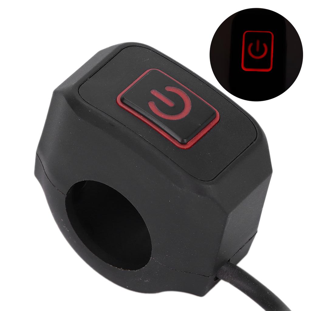 22mm Motorcycle Handlebar Switch Control Button Waterproof Universal for HeadlightRed