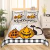 Pink Ghosts Duvet Cover Set Single Size Halloween Theme Bedding Set 2/3pcs Kids Girl Room Decor Gothic Skull Spider Bat Pumpkin