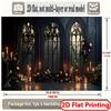 2D plane a Gothic arched window banner - Medieval style suitable for home decoration