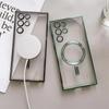 Luxury Plating Transparent For Magsafe Phone Case For Samsung Galaxy S25 S24 S23 Ultra Plus FE Wireless Charge Shockproof Cover