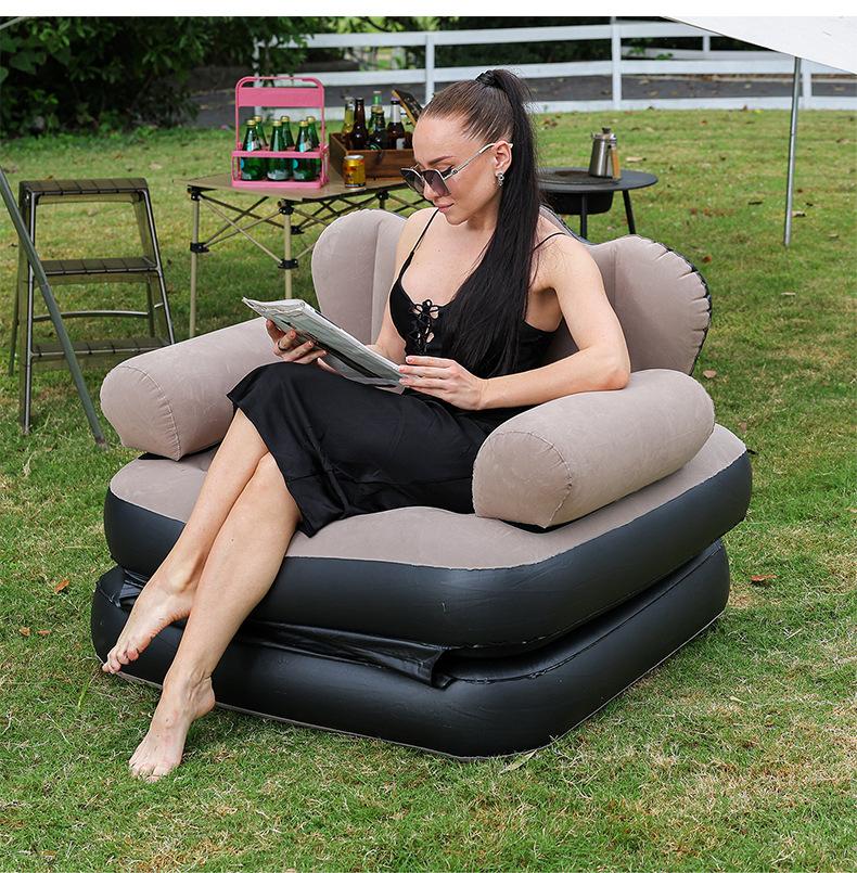 Inflatable Sofa Outdoor Adult Lazy Sofa Multifunctional Five In One Inflatable Bed Convenient Beach Sofa Foldable Lounge Chair