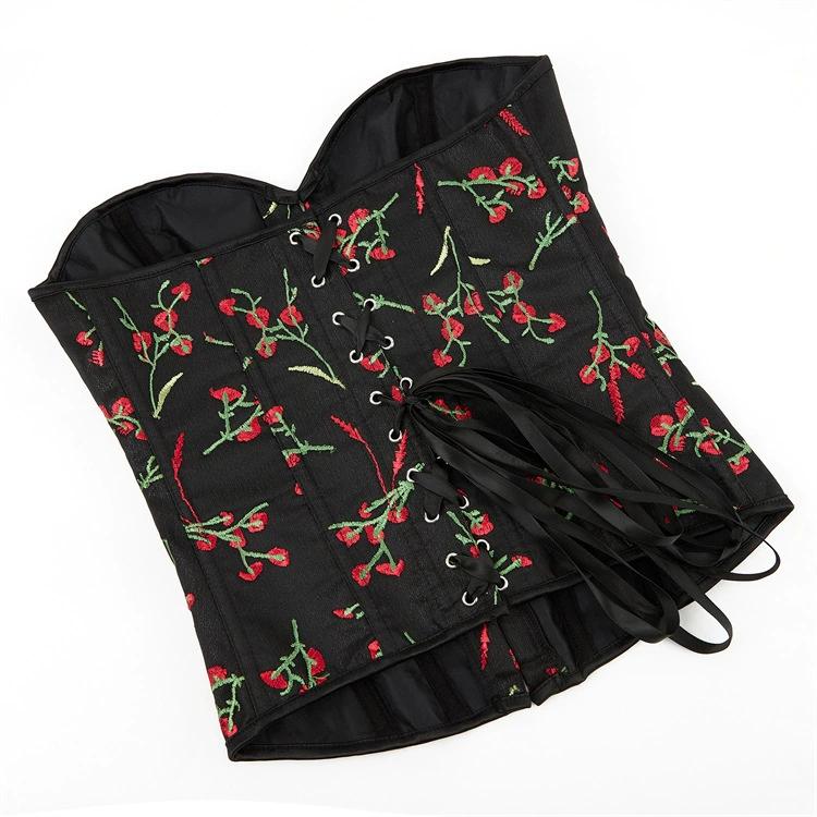 JYL TS Black Embroidered European Size Sexy Waistband Beauty Palace Shaper