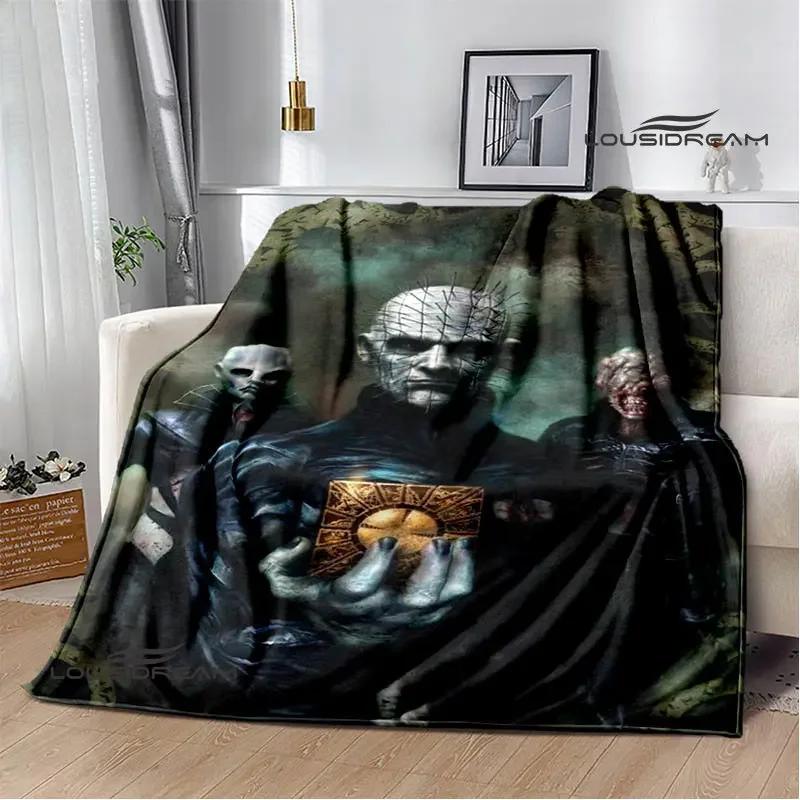 Coperta con stampa horror hellraiser coperta da picnic coperta sottile in flanella morbida e confortevole coperta da viaggio per la casa regalo di compleanno