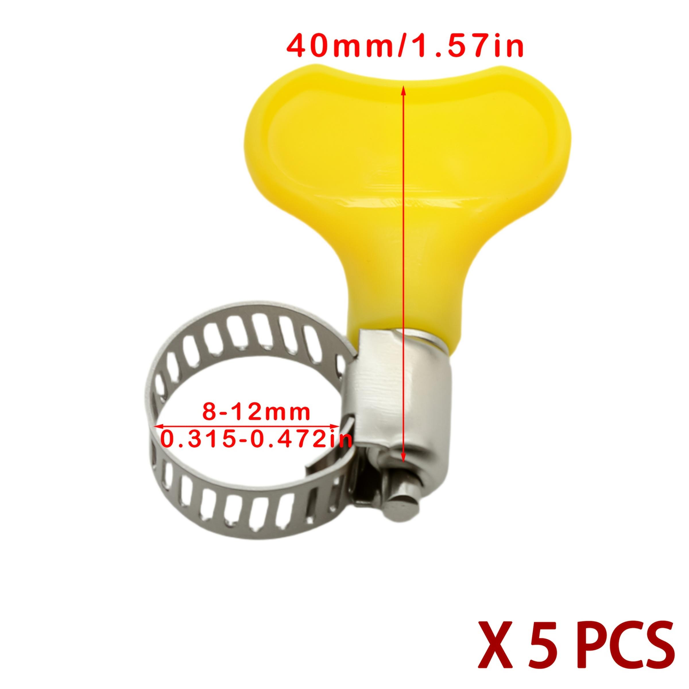 

5/10pcs Stainless steel hose/Pipe kink clamp Plastic handle with thumb wheel Adjustable for use in pipelines Car Rv Dryer vent Dust 5pcs