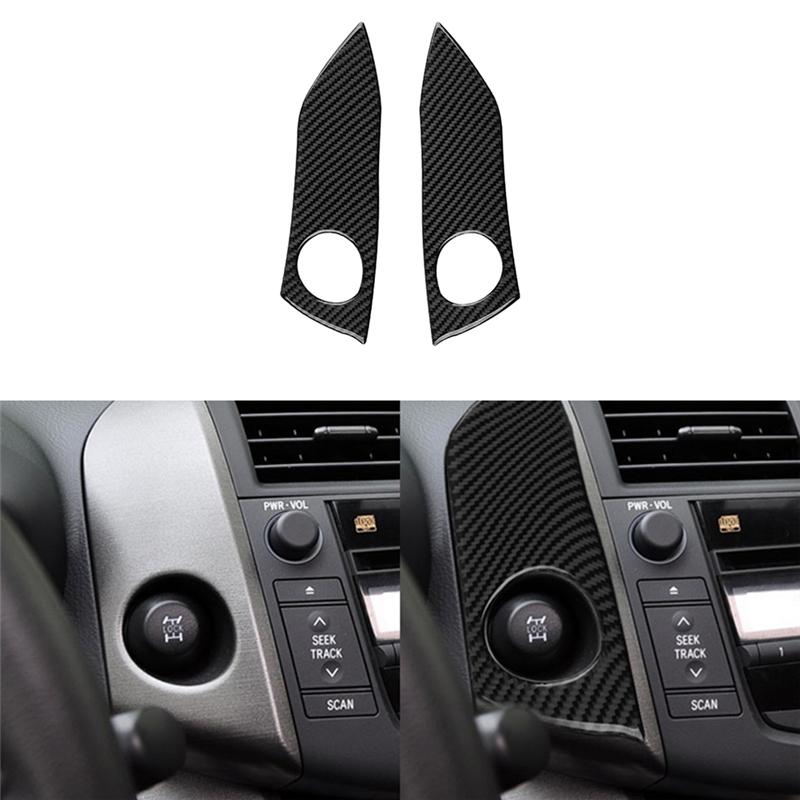 For Toyota RAV4 Car Interior Button Panel Decoration Protection Carbon Fiber Sticker 2006-2012 Car Styling Accessories