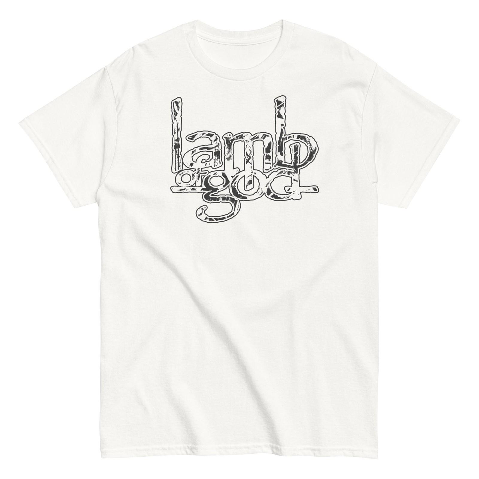 MerchMoment Lamb of God Filled Logo T-Shirt T-Shirt White New XXXL