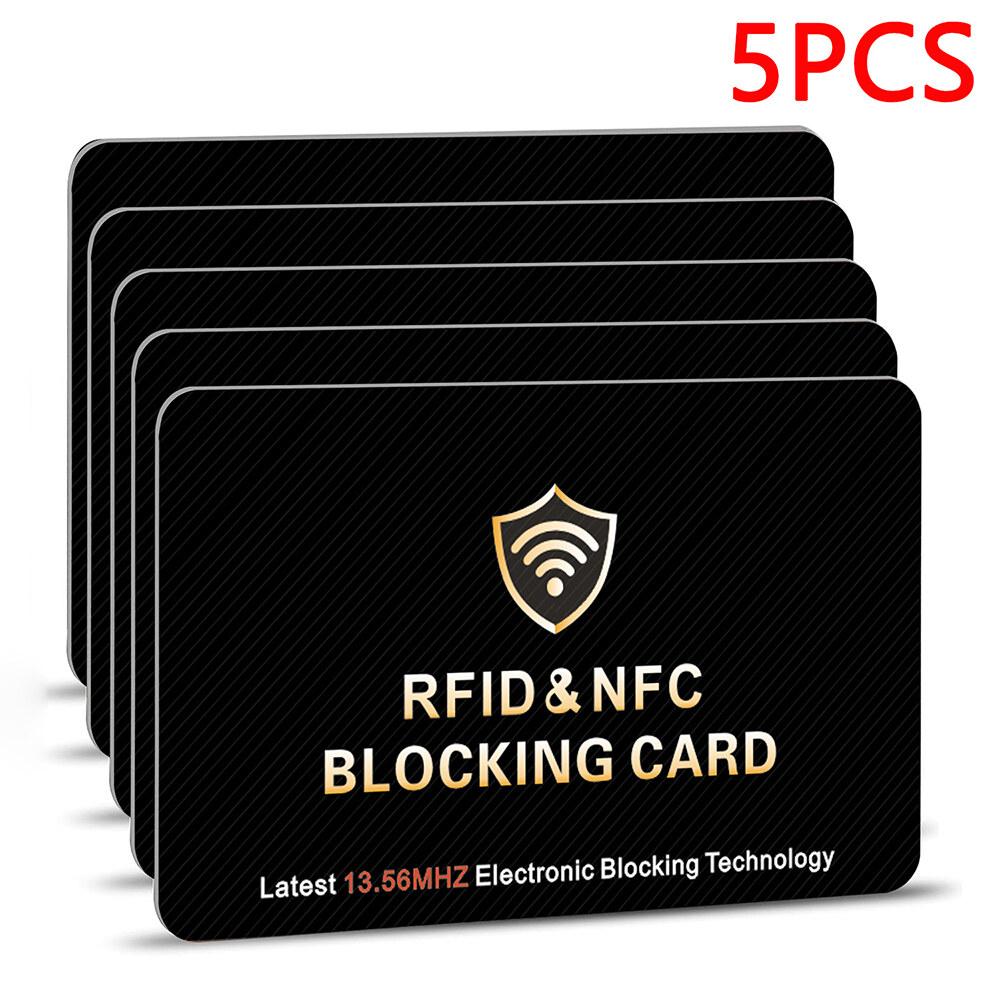 

RFID Blocking Card 5 Pack Bank Debit Credit Card Protector Anti-Theft Contactless NFC Blocker Entire Wallet Protection