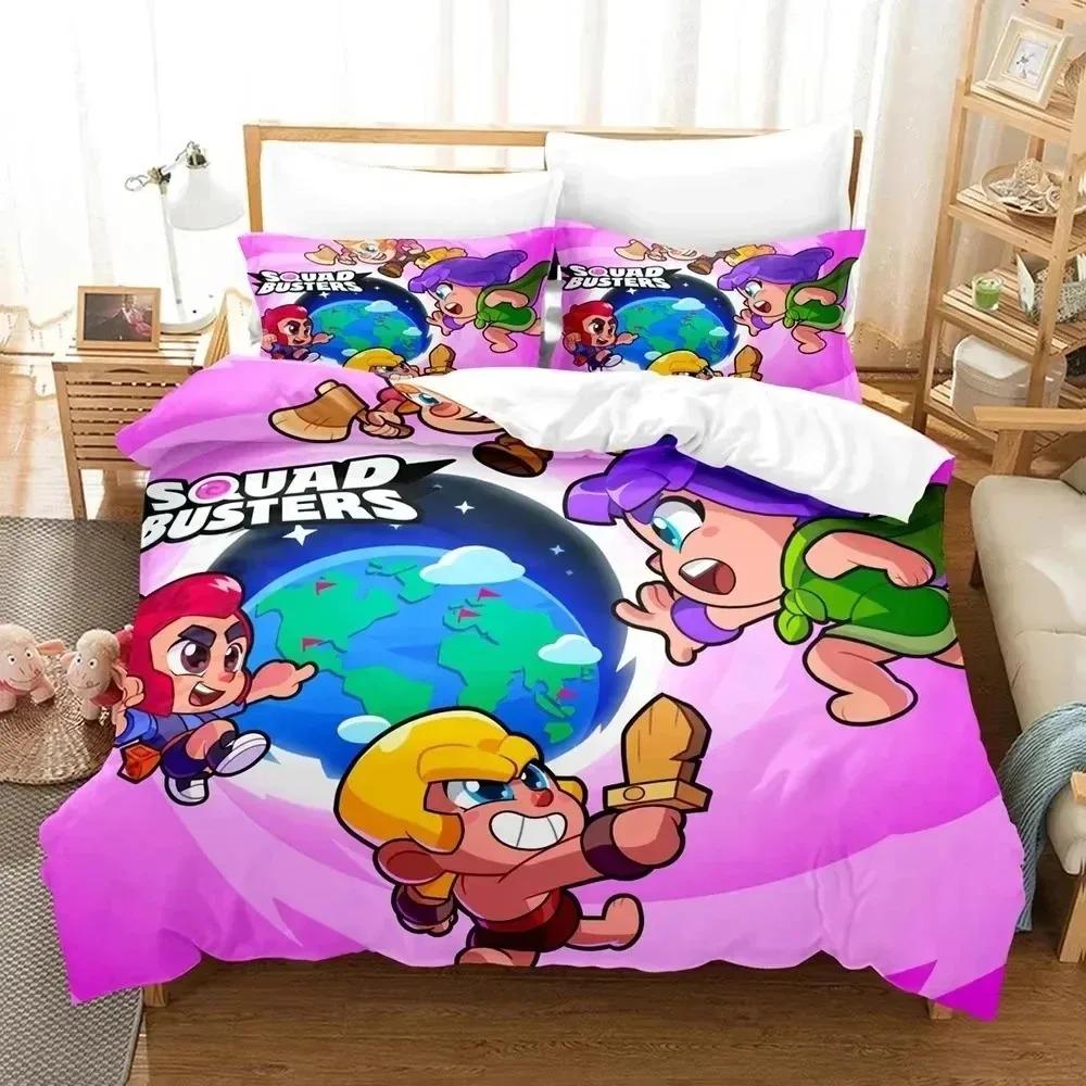 3D Print Cartoon Squad Busters Bedding Set Single Twin Full Queen King Size Bed Set Adult Kid Bedroom Down Duvet Cover Pillowcas