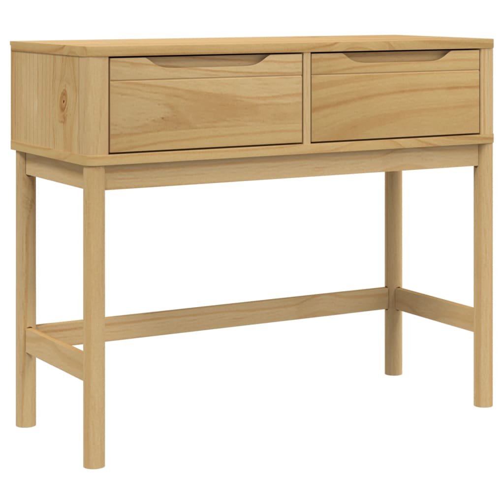 FLORO Console Table Wax Brown 89.5 X 36.5 X 73 Cm Solid Pine Wood